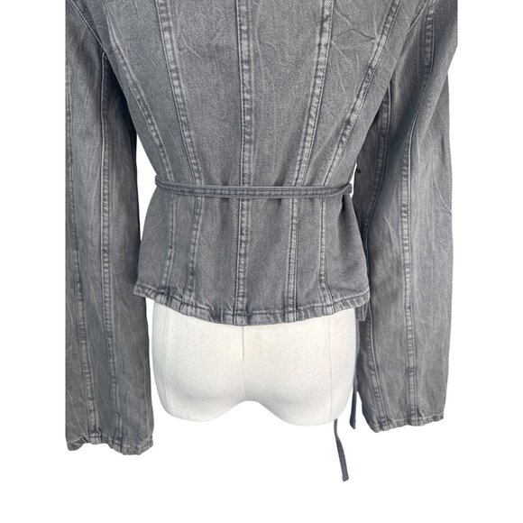 2/$30 ZARA Small Gray Wrap Style Denim Jacket - Picture 10 of 16